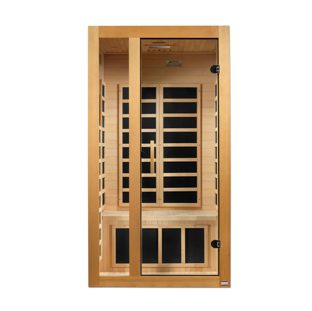 DYN-6119-01 (Hemlock) Golden Designs Dynamic 2 Person Sauna Low EMF
