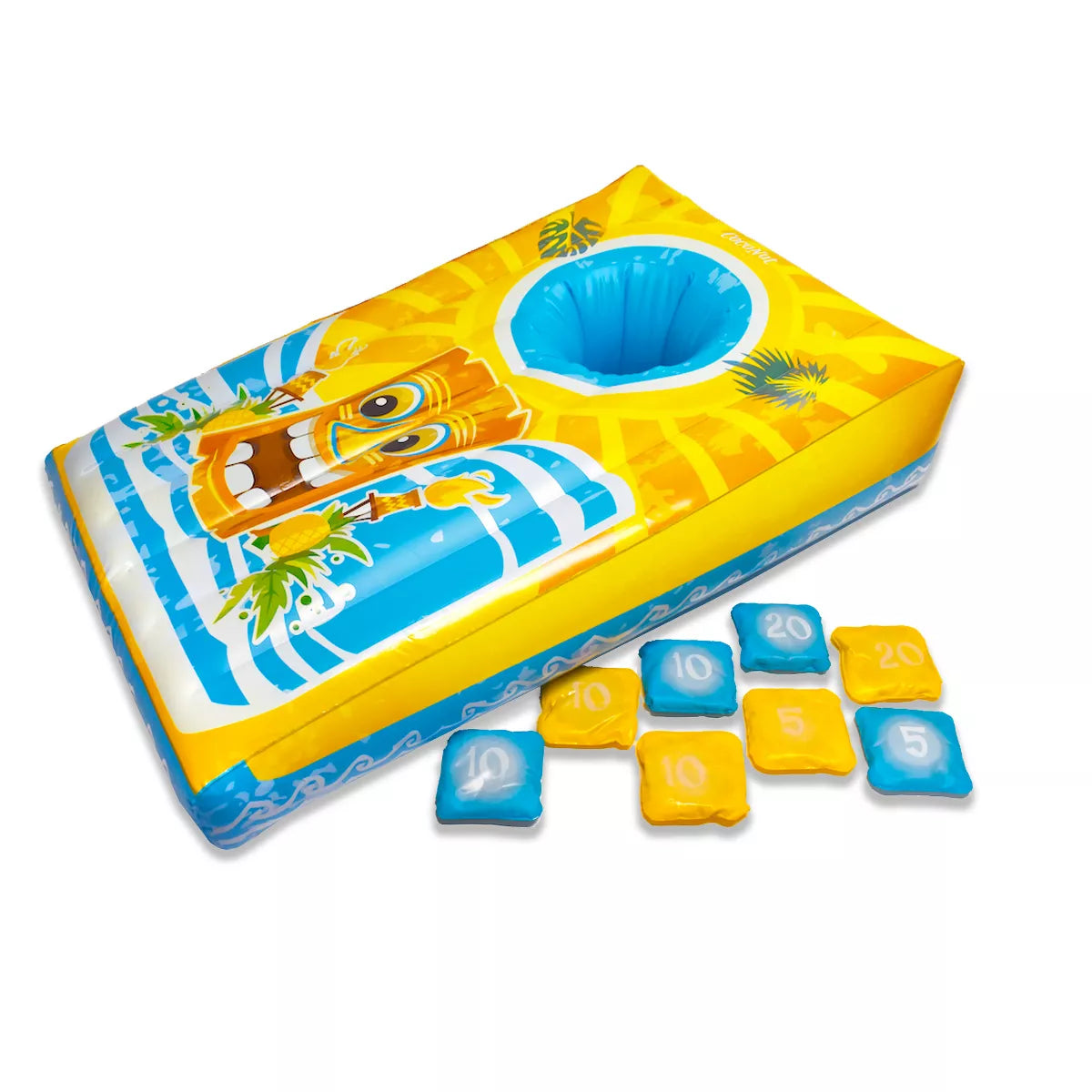 CocoNut Outdoor Inflatable Island Toss Floating Cornhole Game