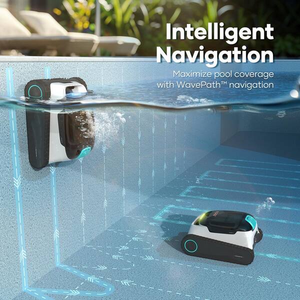 Scuba N1 Cordless Robotic Pool Vacuum - Automatic Pool Vacuum for In-Ground Pools up to 1600 sq. ft. White
