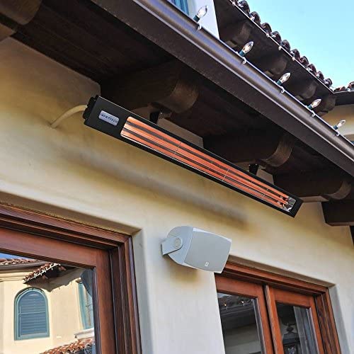 Infratech SL Series Model SL1612BL Slimline Black Shadow 29-1/2" Single Element 1,600 Watt 120 Volt Quartz Heater with Matte Black Housing - Poolstoreconnect