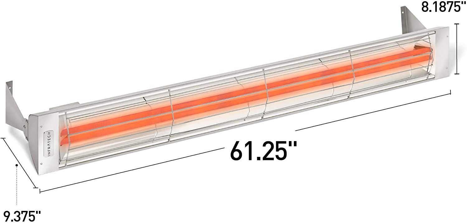 Infratech WD-Series Dual Element Stainless Steel 61.25" 6000 Watt Electric Outdoor Heaters - Poolstoreconnect