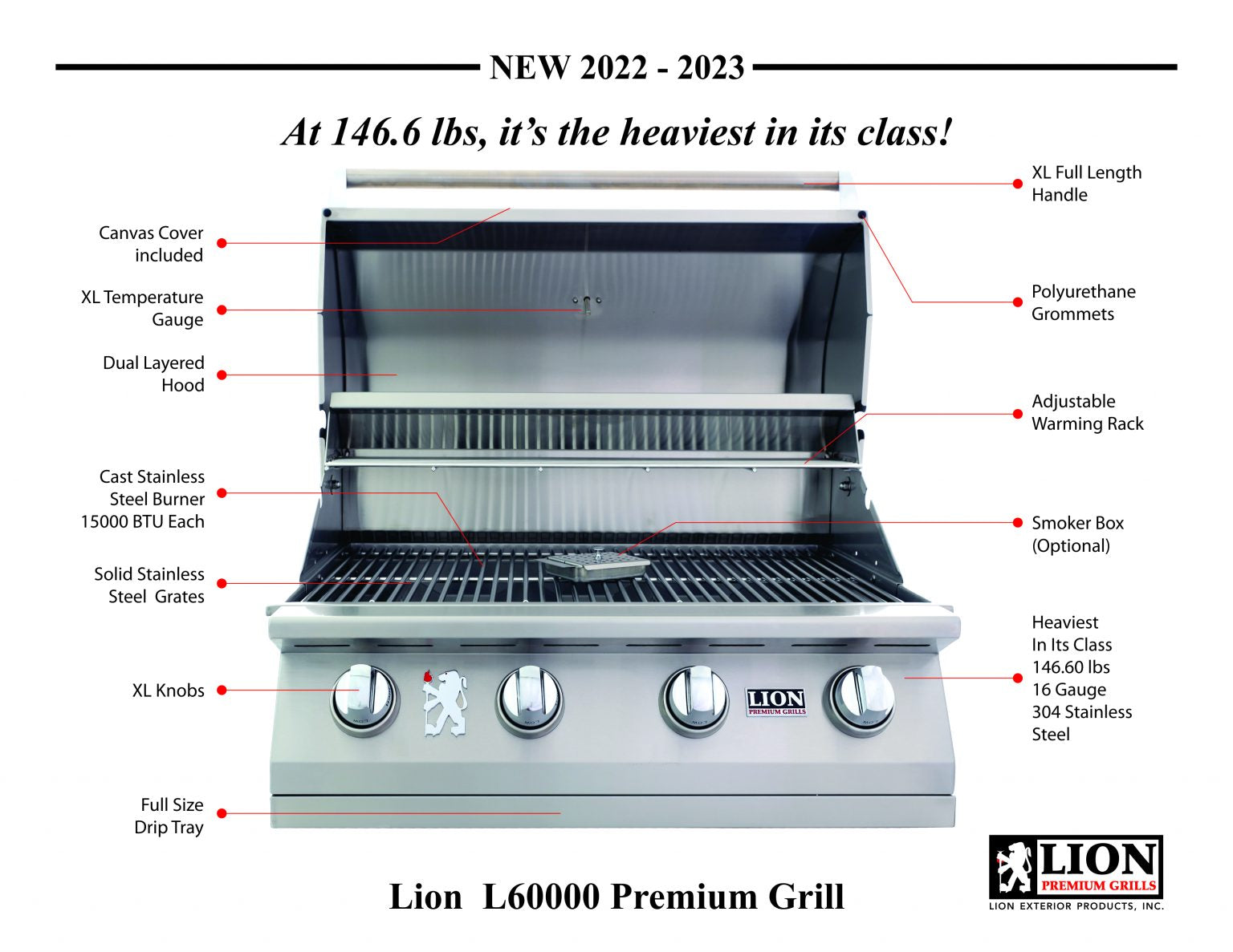 Lion L60000 32" Grill Head 65623NG/65625LP - Poolstoreconnect