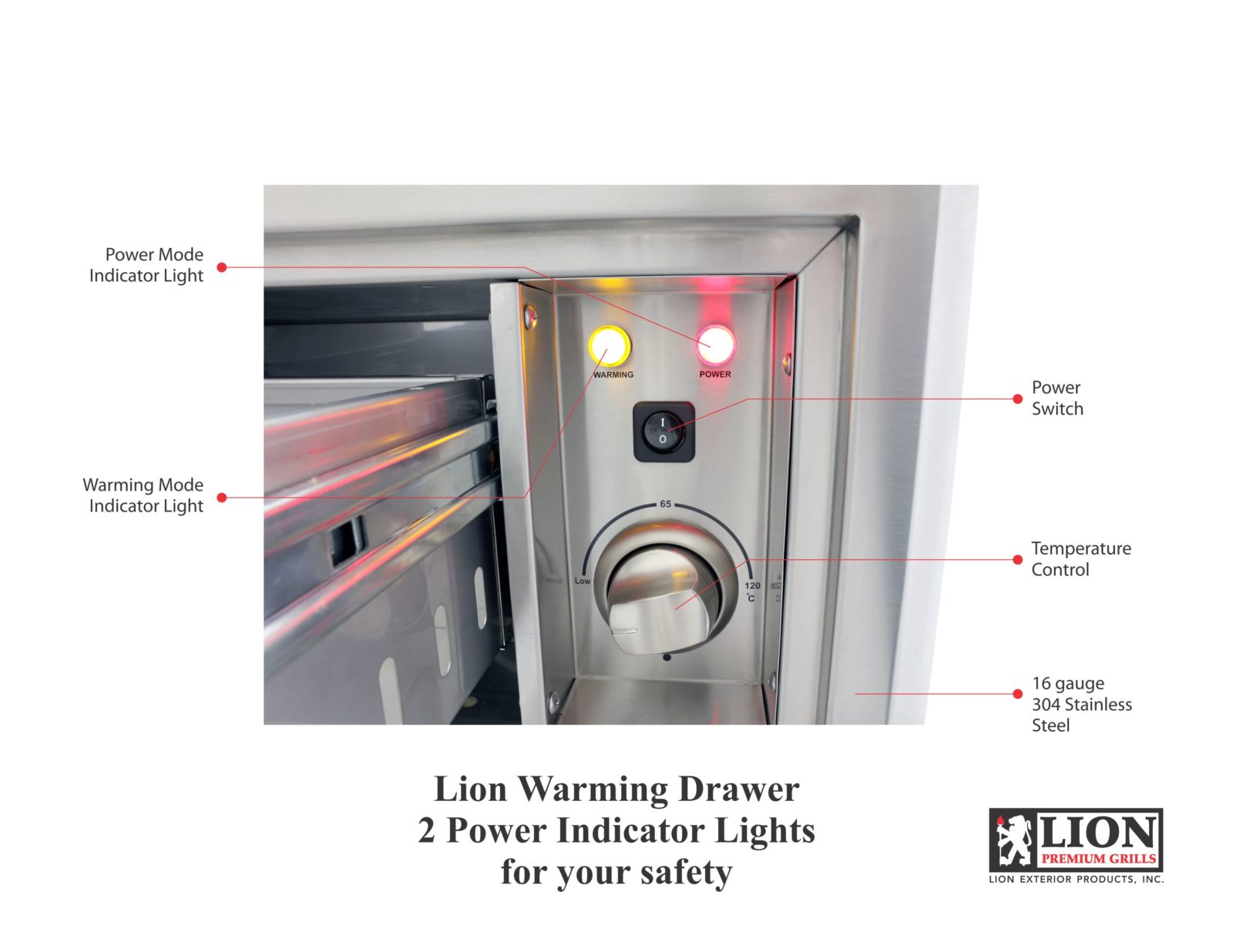 Lion Premium Grills Warming Drawer (WD256103) - Poolstoreconnect